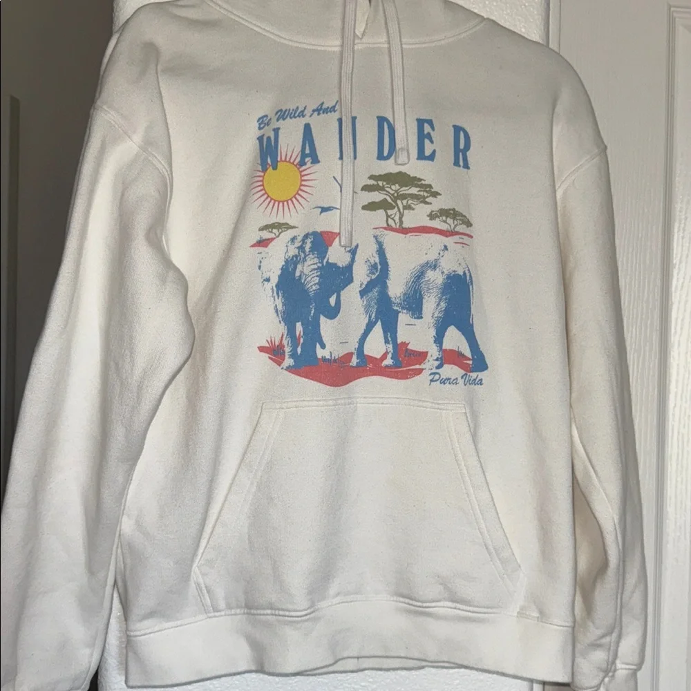 Pura Vida White Wander Graphic Hoodie - Picture 2 of 4